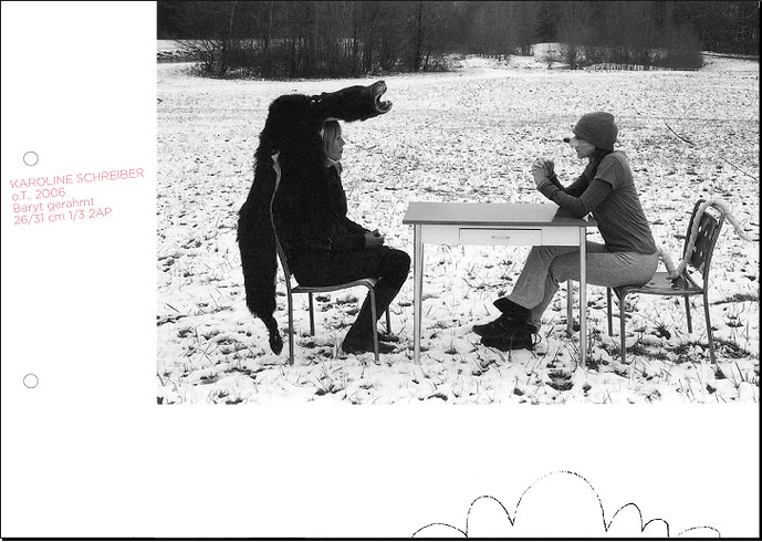 IST DAS FISCHLI WEISS? Klodin Erb und Eliane Rutishauser, Karoline Schreiber o.T., 2006	 Baryt gerahmt 26/31 cm 1/3 2AP